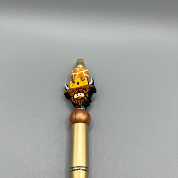 Pen with Cow Silicone Topper - Handmade #5 - Picture 2 of 3